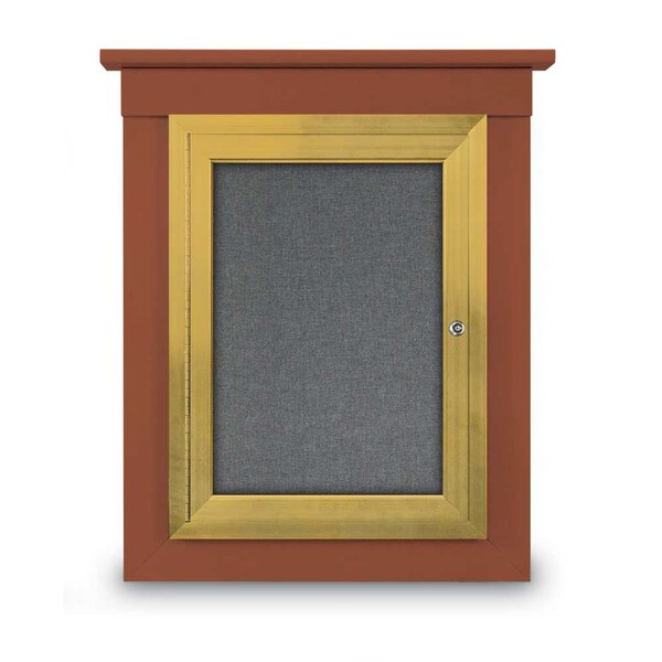 72"x48" 3-Door Enclosed Letterboard, Blue Vinyl/Lt Oak